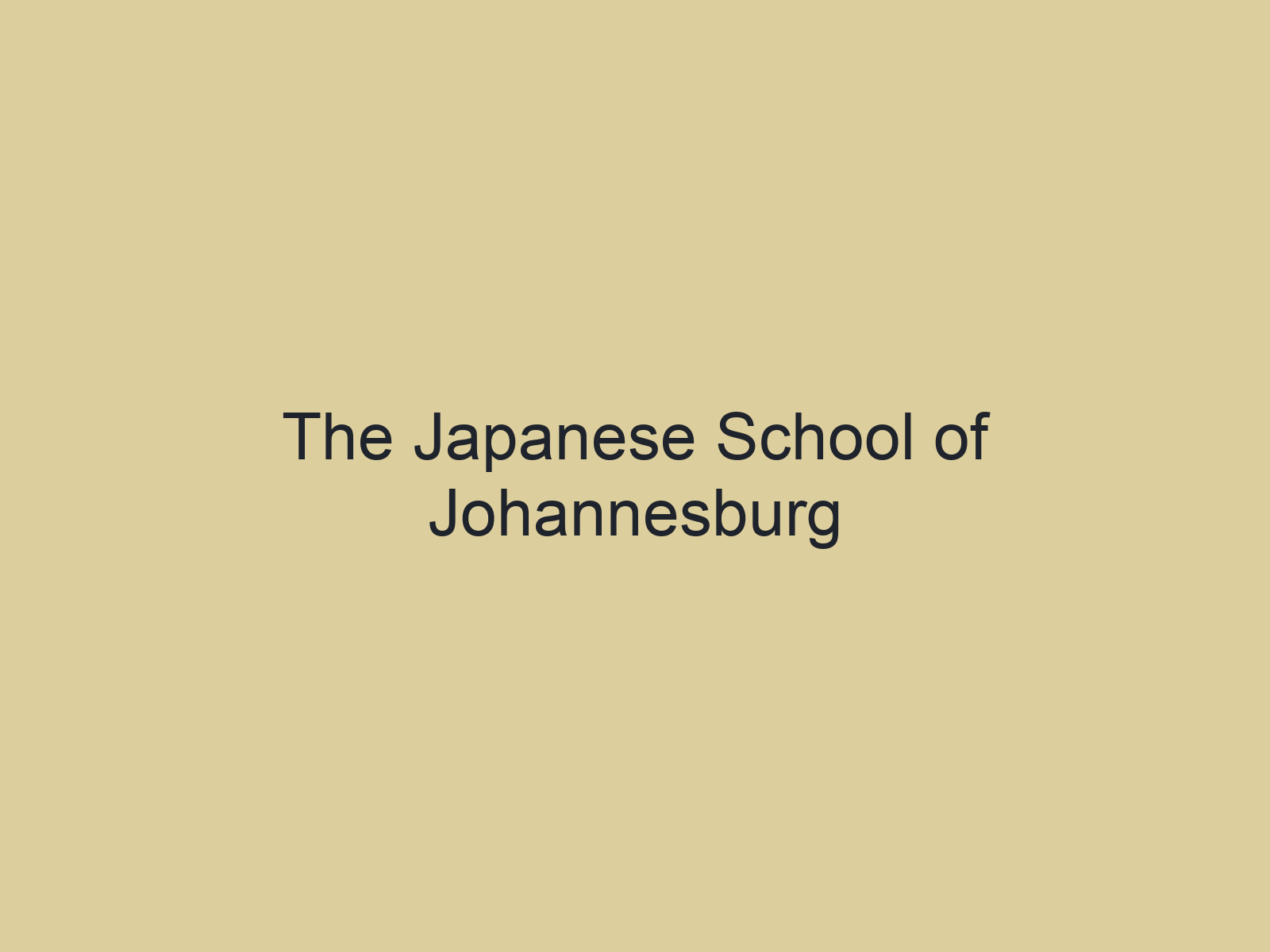 The Japanese School of Johannesburg